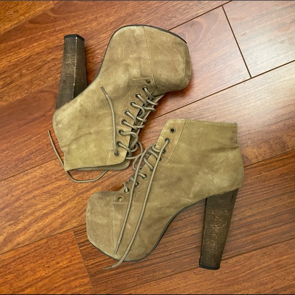 Jeffrey Campbells Lita Taupe High Heel Boots - Picture 3 of 9